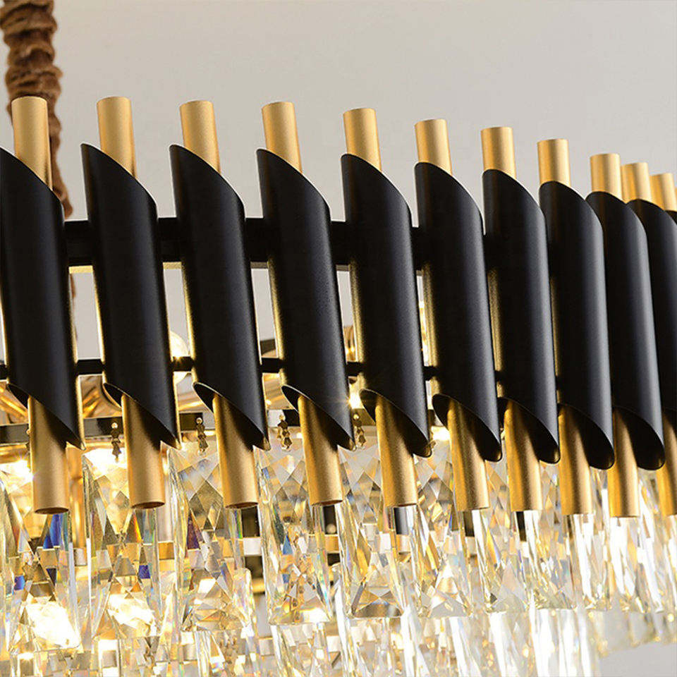 Luxury Crystal Chandelier Modern E14 Staircase Lighting Fixtures Pendant Light