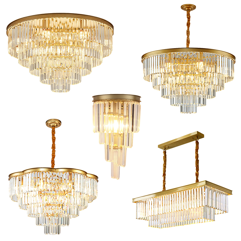 Modern Lighting Circular Iron E14X16 Diamon K9 Crystal Chandelier Luxury