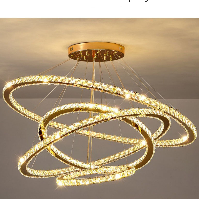 Modern Luxury French Round Gold LED Pendant Light Staircase Long Ceiling Chandelier Lighting K9 Crystal Chandelier (ZY-QS-1033)