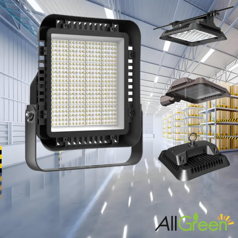 Allgreen 100W-200W LED High Bay Lighting Agub06 Pipe Cable Clam 200W Industrial Aluminum LED UFO High Bay Lights Lighting for Emergency Warehouse Light