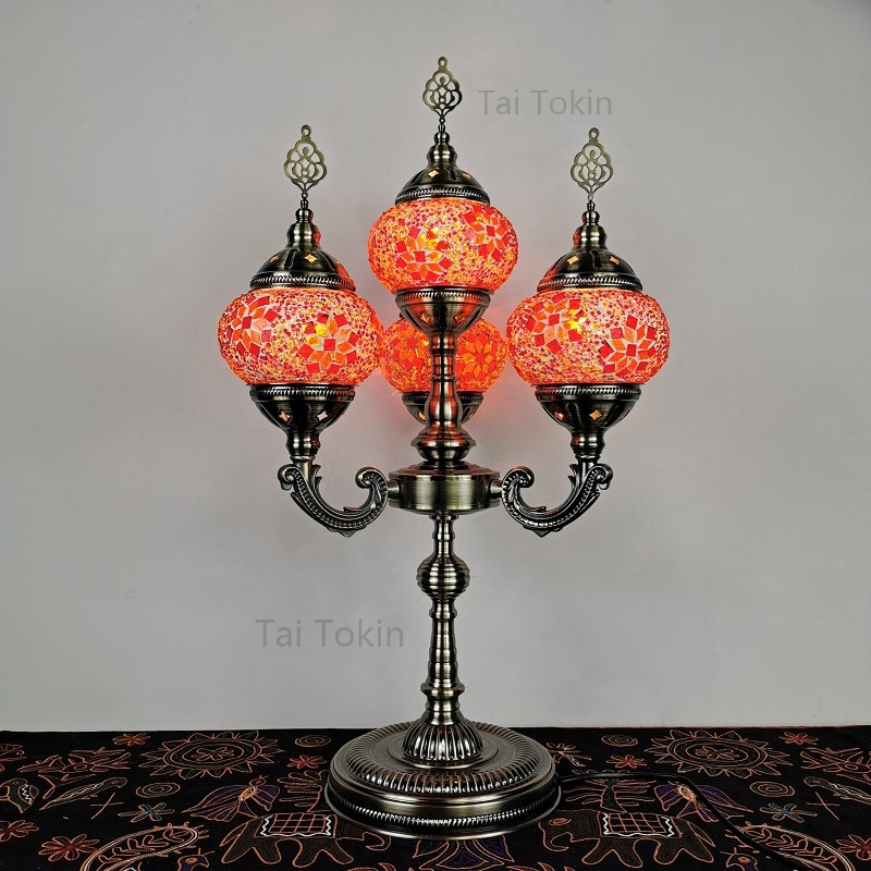 Mediterranean Style Art Deco Turkish Mosaic Table Lamp Restaurant Table Light (WH-VTB-15)