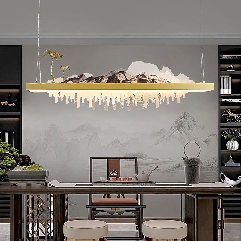 Minimalist Modern Long Shape Hanging Ceiling Chandelier Lamps Originality LED Linear Office Decorative Restaurant Pendant Light (ZY-XZ029)