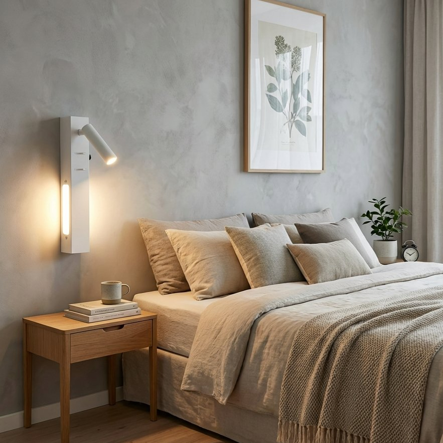 Commercial Grade Swing Arm Wall Reading Light for Hotel/Student Dormitory