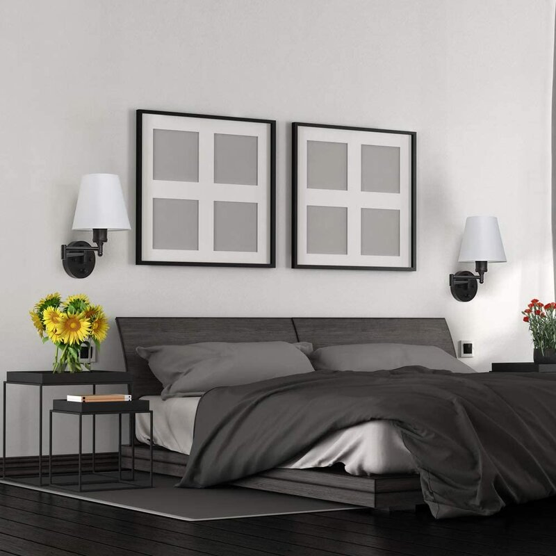 Wall Light Black Swing Arm Wall-Mounted Lamps