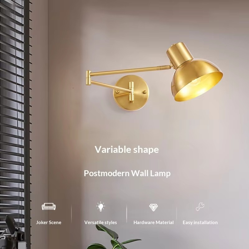 Modern Minimalist Iron Swing Arm LED Wall Lamp Adjustable Folding Light Fixture