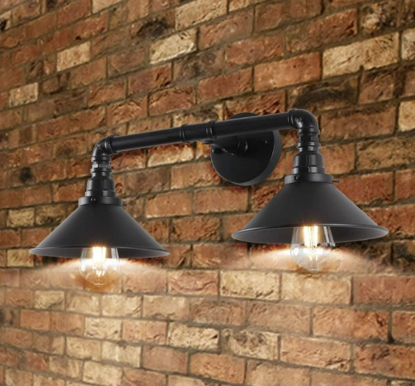 Village Style Desk Light Creative Table Lamp Iron Pipe Table Night Lights, Rustic Loft Industrial Steampunk Retro for Bar Office
