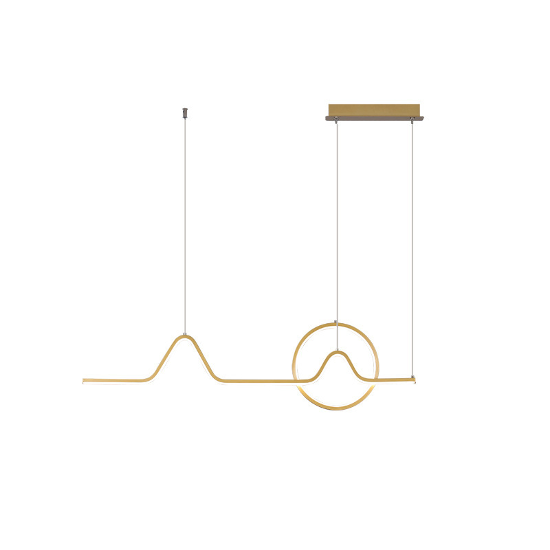 Simple Modern Wholesale Minimalist Gold Design Linear LED Pendant Lamp Dining Room Restaurant Bar Long Kitchen LED Aluminum Silicone Pendant Light (ZY-C025)