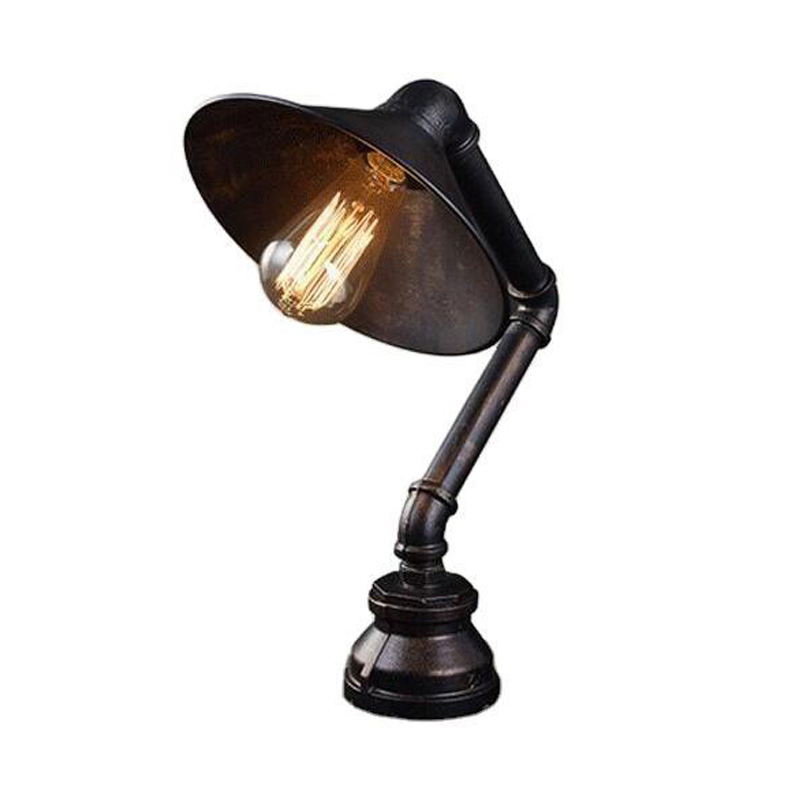 Industrial Steam Punk Study Light 110V 220V Switching E27 Table Light Water Pipe Iron Desk Table Lamp (WH-VTB-28)