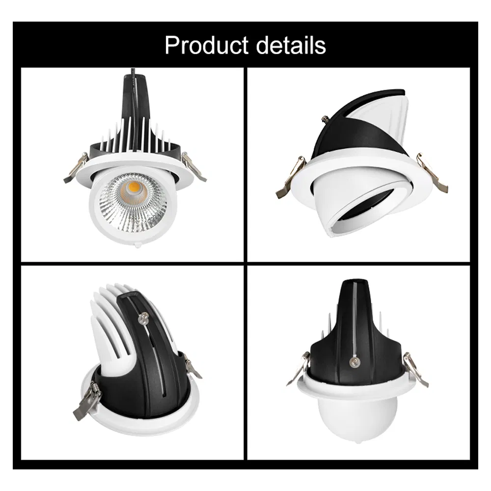 Versatile 25W 5-Inch Recessed LED Downlight with Gimbal Design