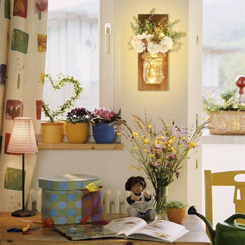 Fairy Lights and White Peony, Christmas Decoration