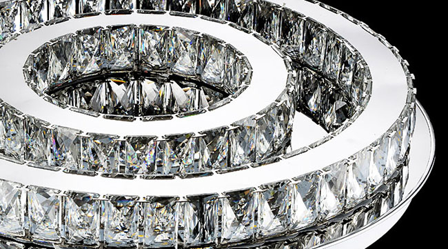 Crystal Chandelier Pendant Light China Sample Available Modern Designed Round Luxury K9 Crystal Chandelier Ring Changing Color LED Chandelier Nordic