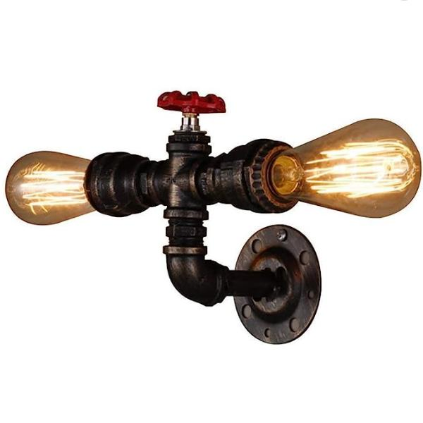 Water Pipe Table Lamp Robot Style- Retro Industrial Lamp Light- Antique Steampunk Lamp Bedside Lighting Fixture for Office, Cafe Bar