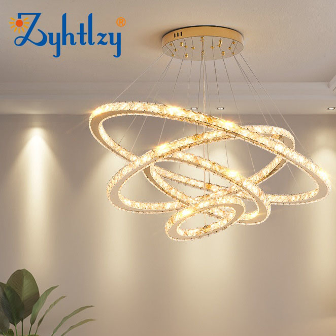 Modern Luxury French Round Gold LED Pendant Light Staircase Long Ceiling Chandelier Lighting K9 Crystal Chandelier (ZY-QS-1033)