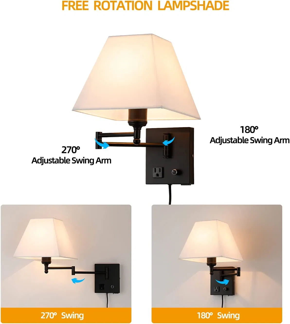 Jl-504 Swing Arm Wall Lamp, Modern Wall-Mounted Electrical Light