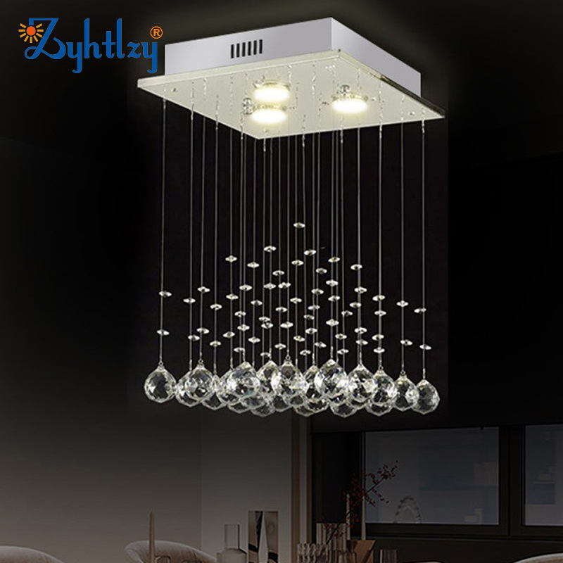 Square Crystal Flush Mount Ceiling Lights for Indoor Home Decor Project Lighting Dining Room 8007