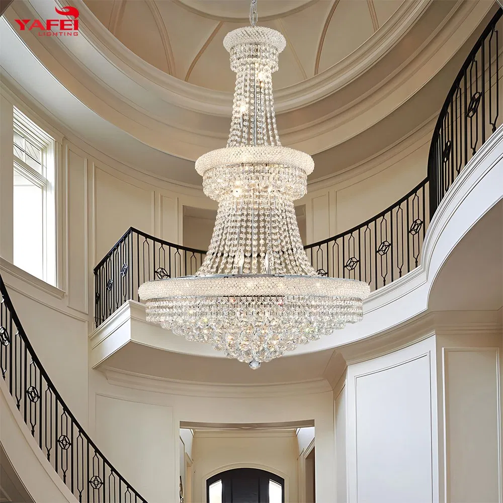 Modern Gold Color Hotel Lighting Luxury Crystal Pendant Light Chandelier