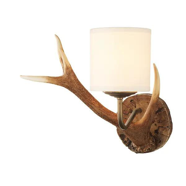 Farmhouse Vintage Rustic Chalet Creative Antler 2 Light Electric Wall Light Fixtures Sconce Resin Deer Horn Decorative Light