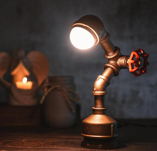 Industrial Retro Desk Lamps Eye Protection Reading Lamp Wrought Iron Pipe Lamp for Living Room Bedroom Dormitory