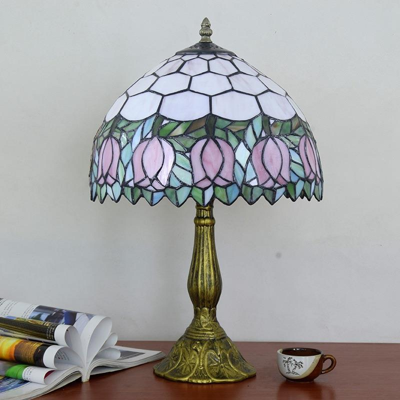 Tiffany Flower Lampshade Table Lamp Aolly Base Bedroom Art Deco Lamp (WH-TTB-68)