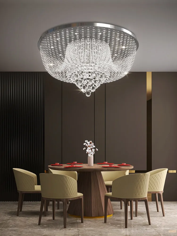 Italian Crystal Beaded Chandelier Flush Mount Ceiling Light