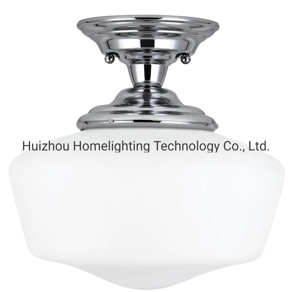 Jlc-H24 One-Light Semi-Flush Mount Ceiling Light with Satin White Glass