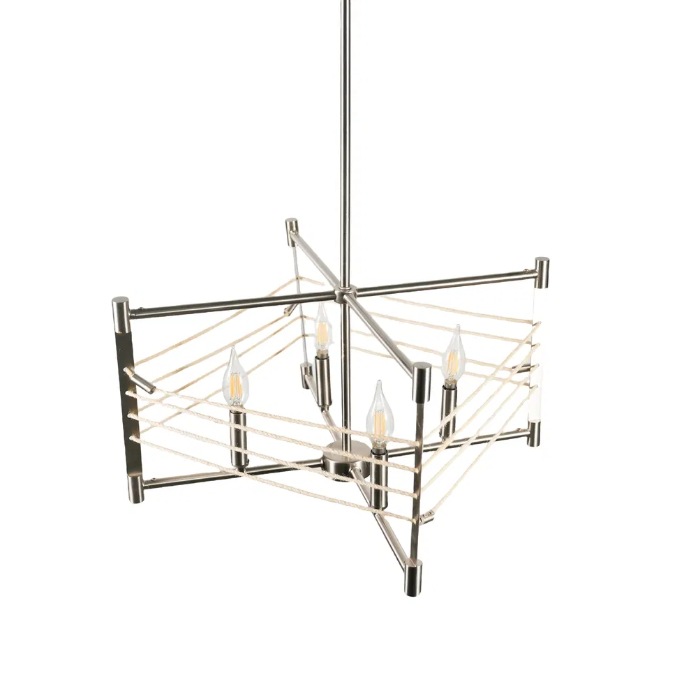 Industrial Zm250020-04ni Black Steel Pipe Grid Pendant Lighting for Urban Coffee Roasteries