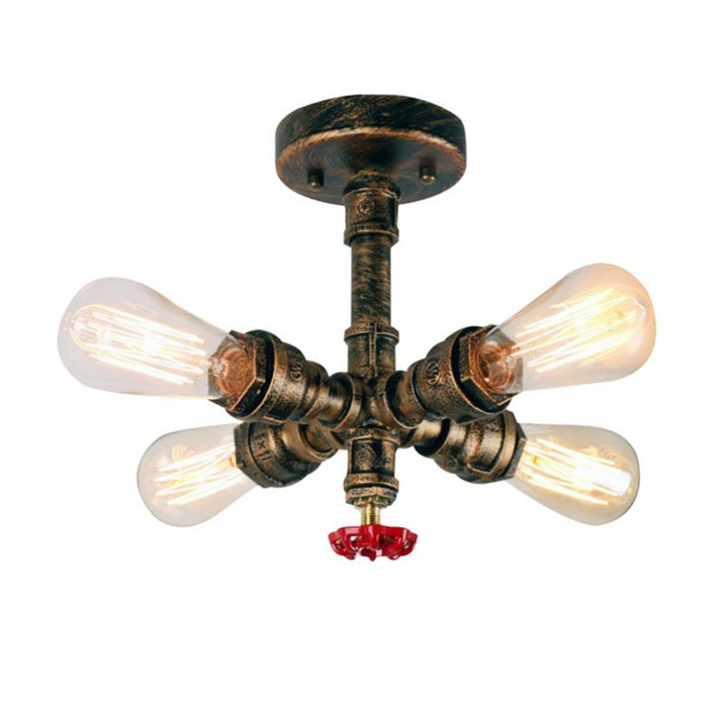 Industrial Vintage Water Pipes Pendant Light Chandelier Rustic Ceiling Lamp (WH-LA-30)