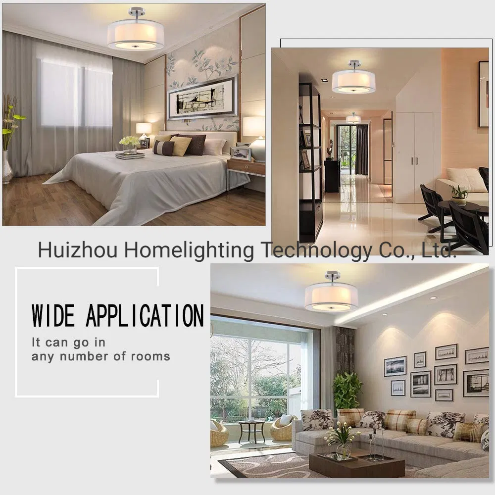 Jlc-Fs15 Modern 2-Tier Semi Flush Mount Lighting Fixture Ceiling Light for Bedroom