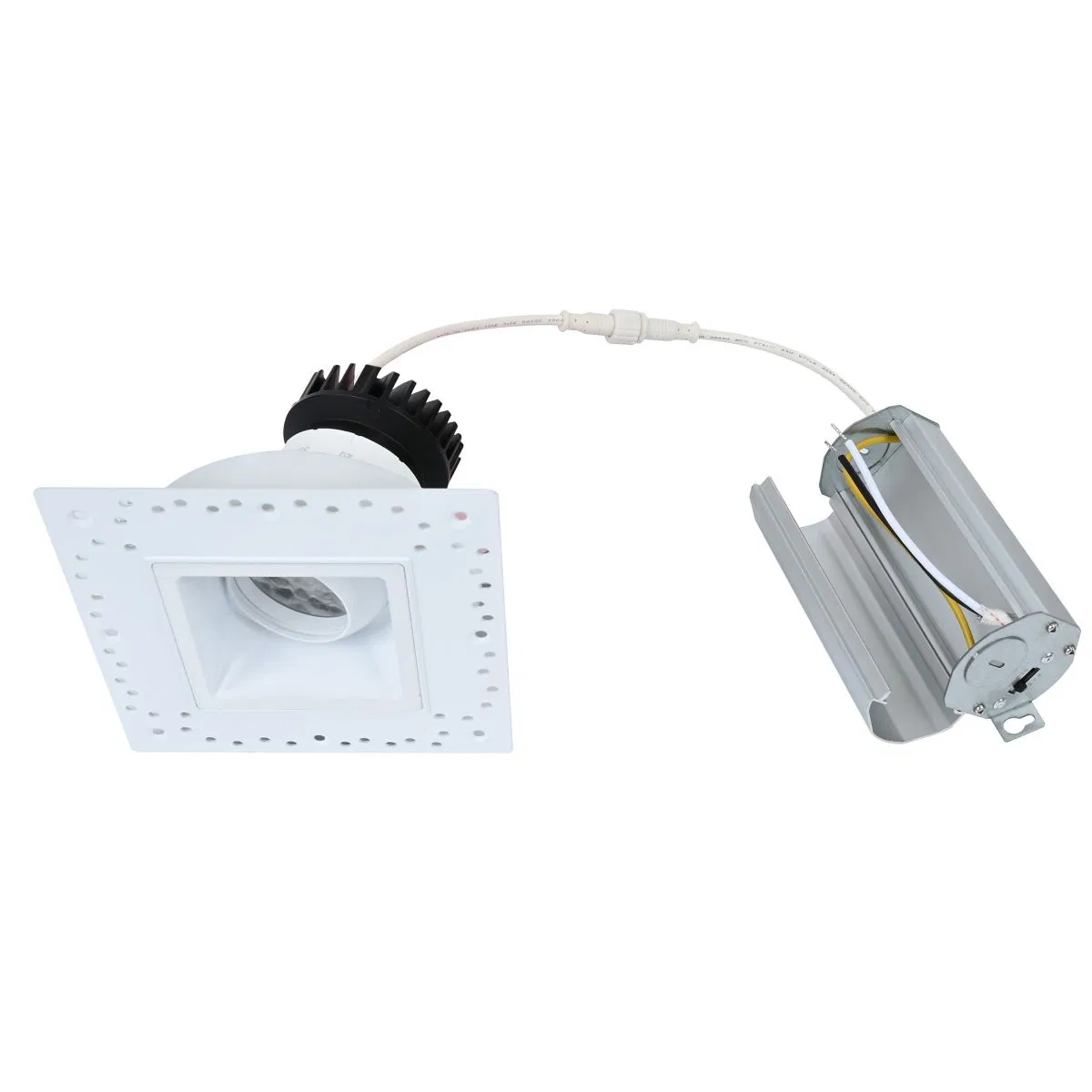 Dimmable LED COB Lighting Directional Down Lights Invisible Trimless Square Gimbal 3inch Recessed Ceiling Canless Lights Low Glare Beam Angle Adjustable CRI 90+