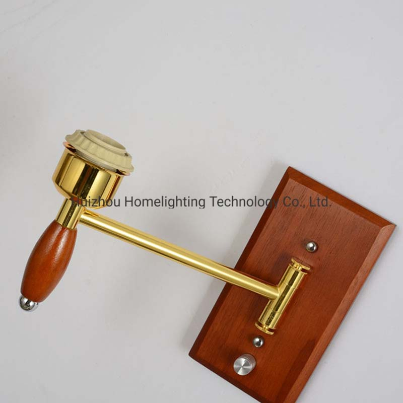 Hotel Wall Sconces Wholesale Bedside Adjustable Swing Arm Wooden Vintage Wall Lamp Budget Hotel Lighting Packages