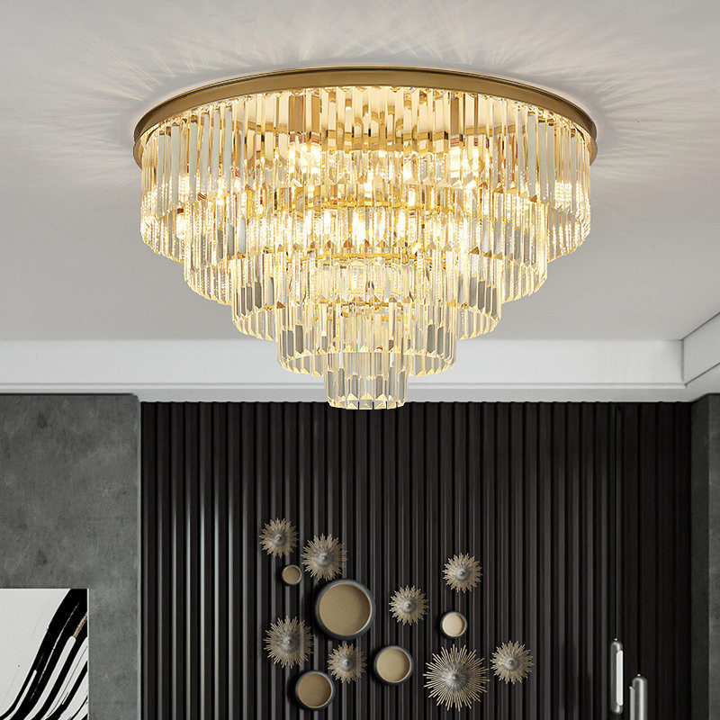 Modern Lighting Circular Iron E14X16 Diamon K9 Crystal Chandelier Luxury