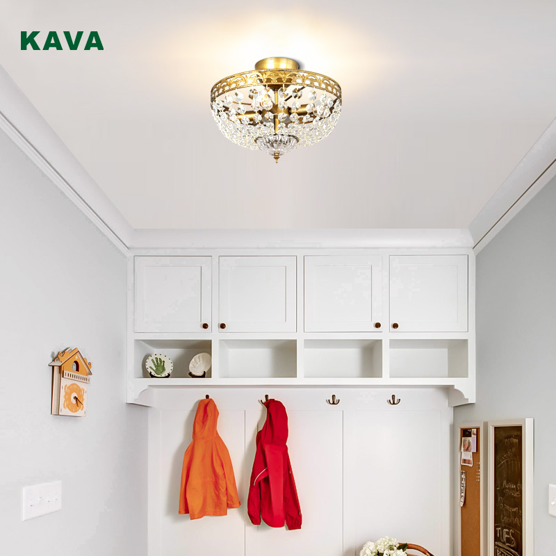 Kava Lighting Weddidng Glamour Crystal Semi Flush Mount Ceiling Light