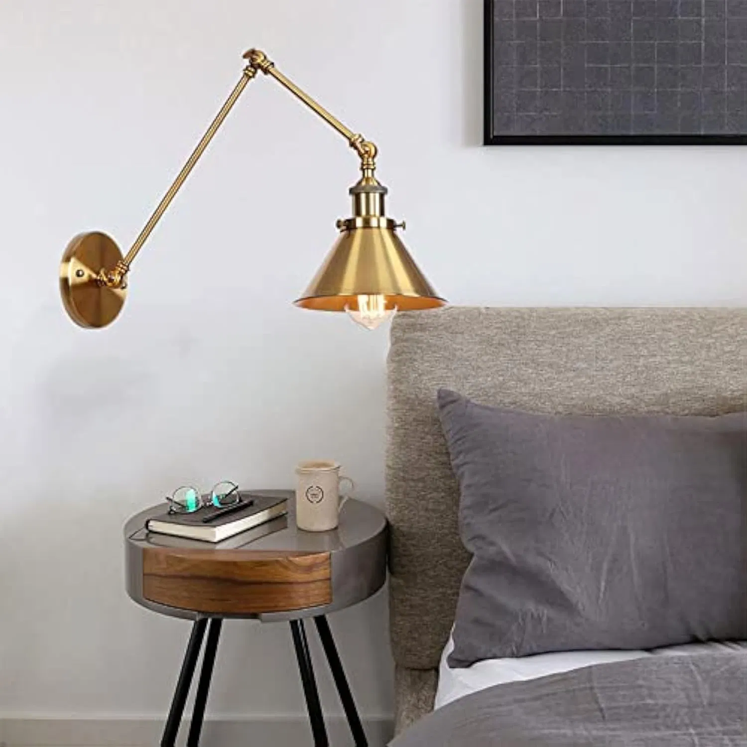 Antique European Style Industrial Metal Wall Sconces LED Light Source Swing Arm Wall Lamp Corridor Lighting Wall Mounted