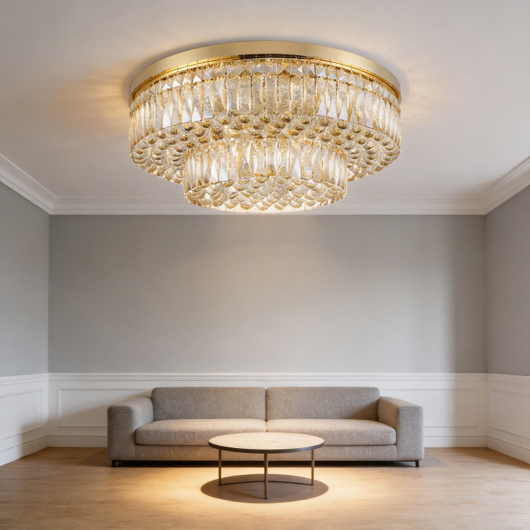 Konig Lighting China Modern Crystal Flush Mount Ceiling Light for Hotel Home