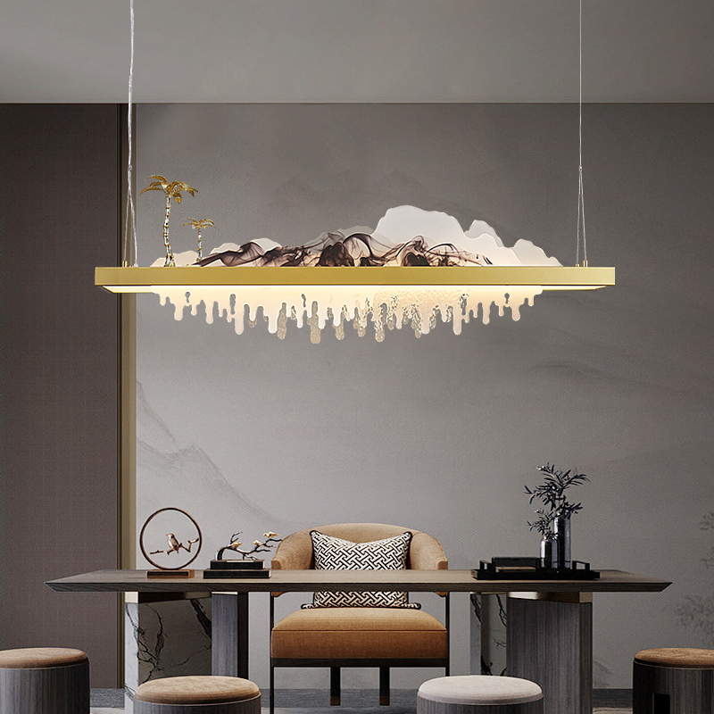 Minimalist Modern Long Shape Hanging Ceiling Chandelier Lamps Originality LED Linear Office Decorative Restaurant Pendant Light (ZY-XZ029)