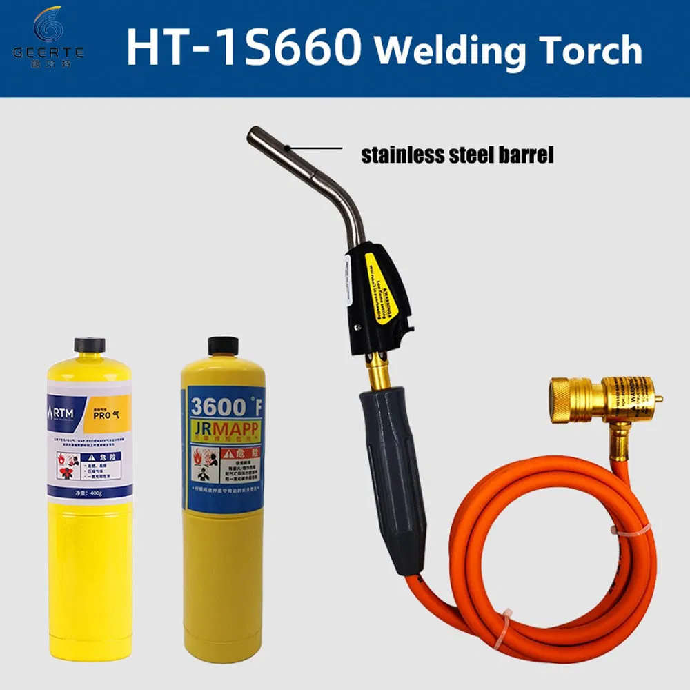 (HT-1S660) HVAC Industrial/DIY Copper Pipe Welding Tool Steel and Stainless Steel Mapp Gas Torch