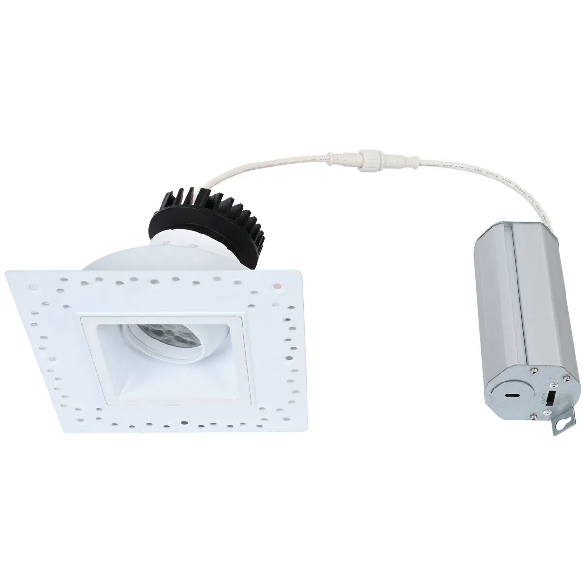 Dimmable LED COB Lighting Directional Down Lights Invisible Trimless Square Gimbal 3inch Recessed Ceiling Canless Lights Low Glare Beam Angle Adjustable CRI 90+