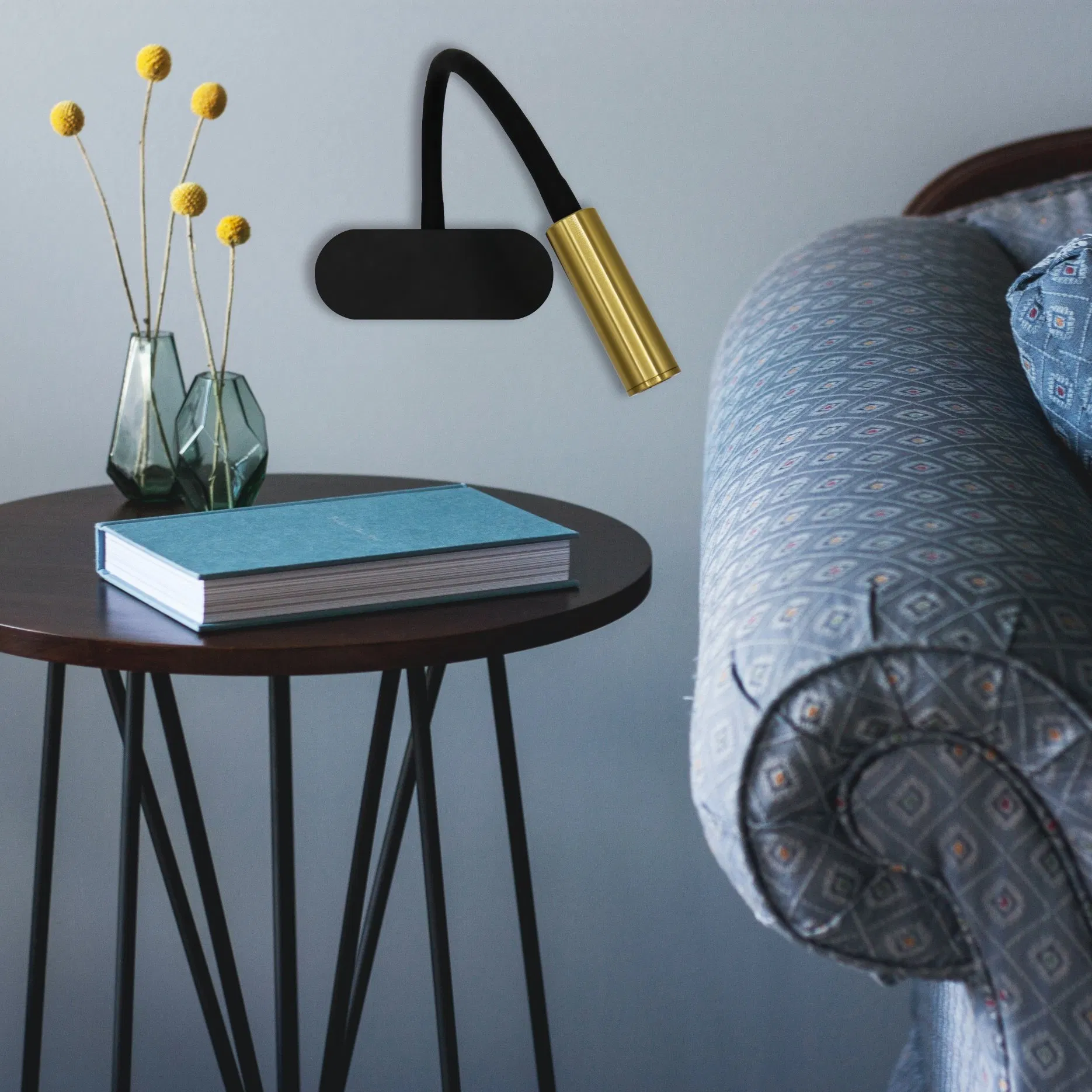 Flexible Swing Arm Aluminium LED Wall Lamp 3W Modern Wall Mount Reading Lamp Bedside Light for Bedroom Hotel Living Room