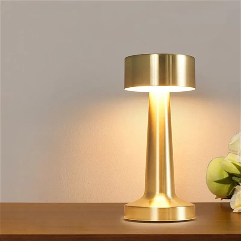 LED Table Lamp 3 Colors Options Modernist Art Deco Lamp Touch Control Cordless Chargeable LED Desk Lamp Suitable for Home Decor