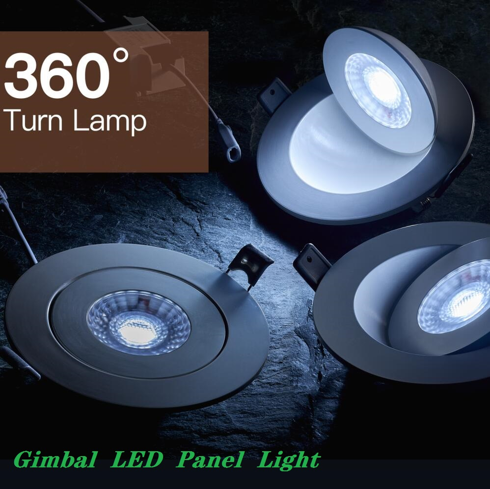 Direction 360 Degree Adjustable LED Downlight Gimbal Panel Ceiling Recessed Down Light