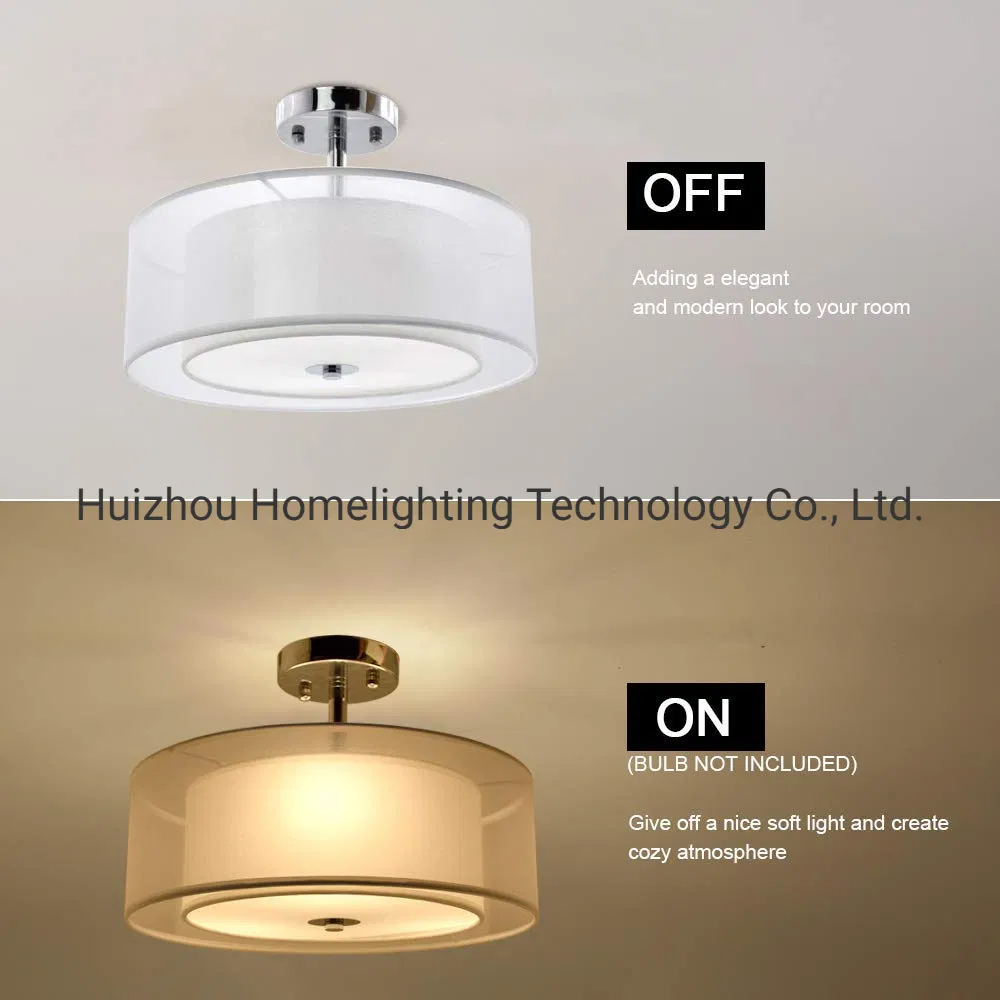 Jlc-Fs15 Modern 2-Tier Semi Flush Mount Lighting Fixture Ceiling Light for Bedroom