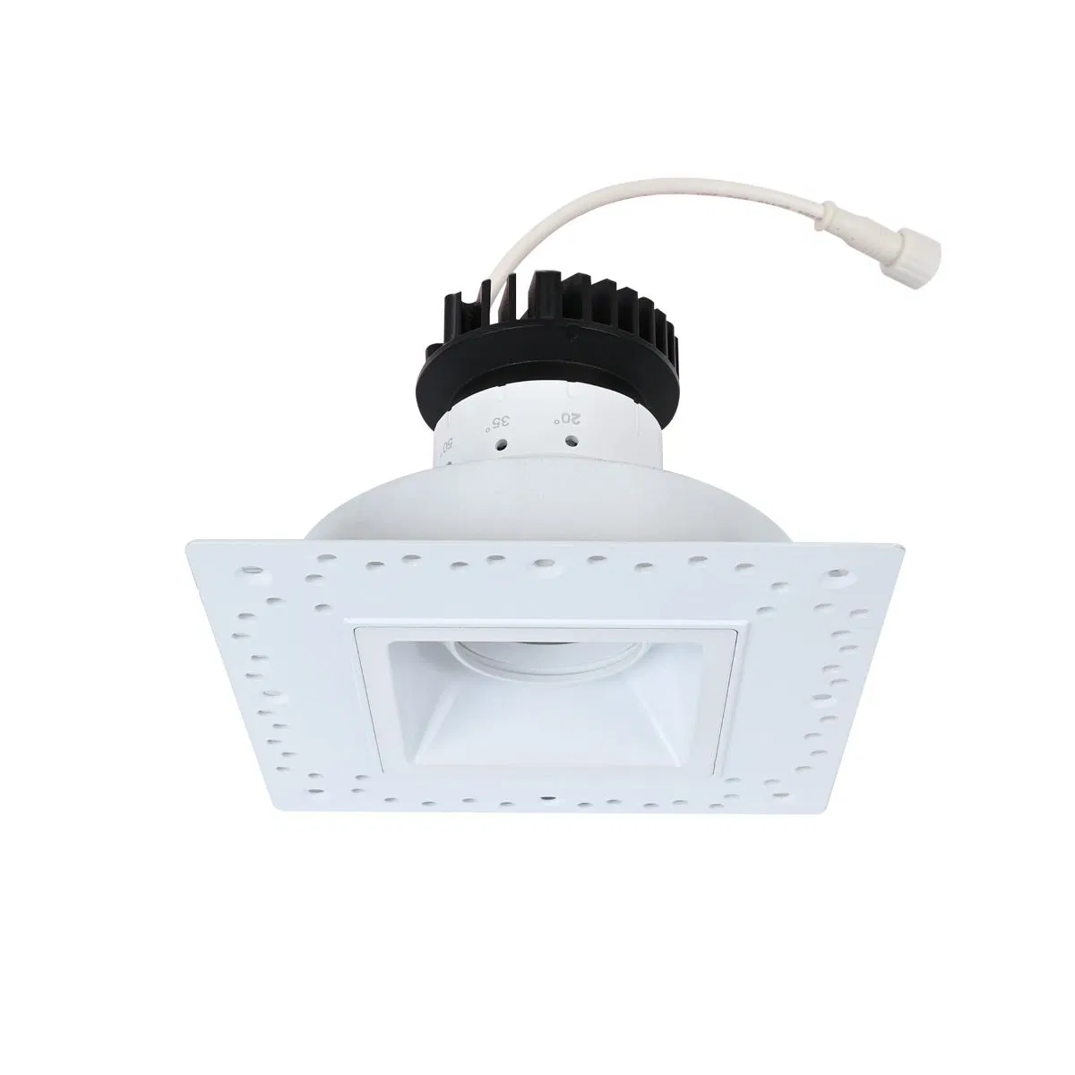 Dimmable LED COB Lighting Directional Down Lights Invisible Trimless Square Gimbal 3inch Recessed Ceiling Canless Lights Low Glare Beam Angle Adjustable CRI 90+