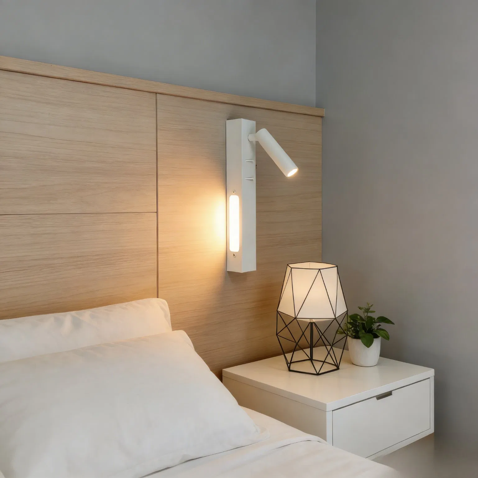 Commercial Grade Swing Arm Wall Reading Light for Hotel/Student Dormitory