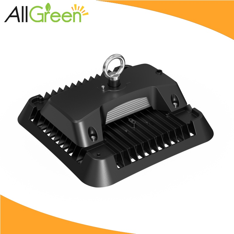 Allgreen 100W-200W LED High Bay Lighting Agub06 Pipe Cable Clam 200W Industrial Aluminum LED UFO High Bay Lights Lighting for Emergency Warehouse Light