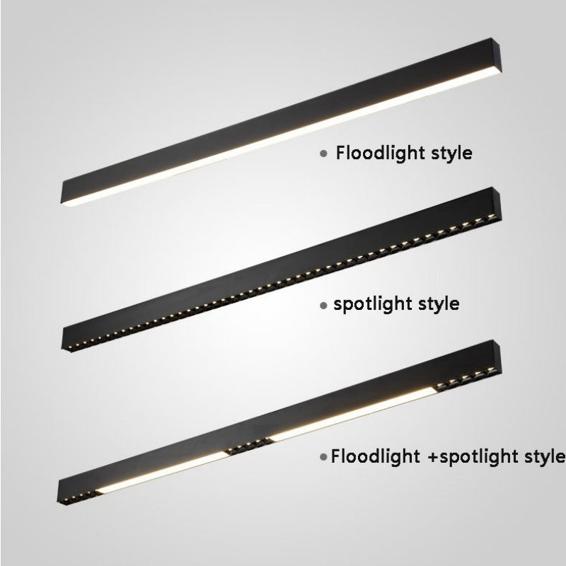 Modern Anti-Glare Linear Pendant Light: Minimalist LED Hanging Office Fixture