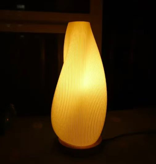 Art Deco 3D Printed Table Lamp for Bedroom Ambiance