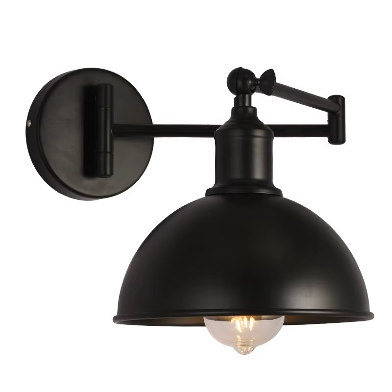 Antique Iron Swing Arm Wall Lamp with Telescopic Folding Us/EU Standard