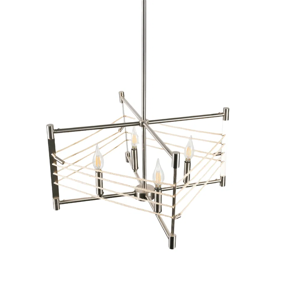 Industrial Zm250020-04ni Black Steel Pipe Grid Pendant Lighting for Urban Coffee Roasteries