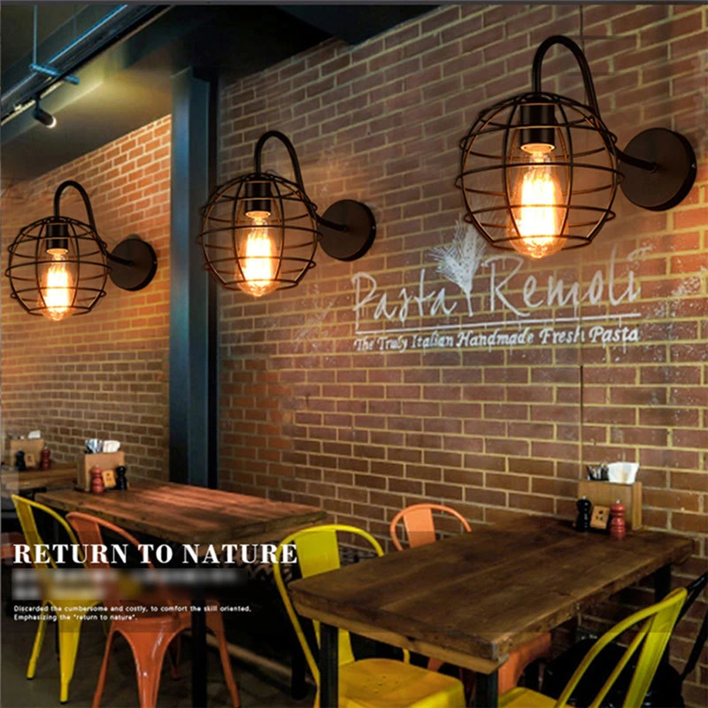 Retro Loft Industrial Wall Lamp Black E27 Vintage Sconces Wall Lamp Industrial Lighting (Wh-VR-14)