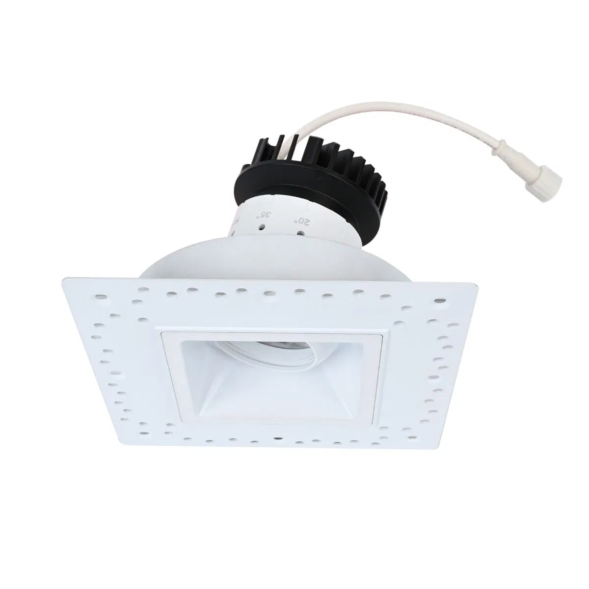 Dimmable LED COB Lighting Directional Down Lights Invisible Trimless Square Gimbal 3inch Recessed Ceiling Canless Lights Low Glare Beam Angle Adjustable CRI 90+